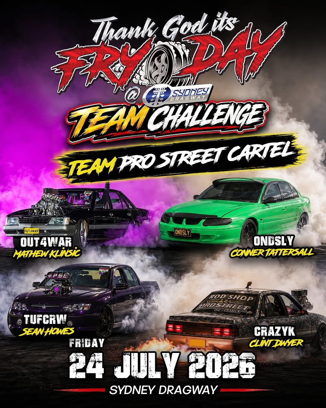 Thank God it's FRYDAY Team Challenge — Muscle spectator event in Sydney, NSW on Friday 24 July 2026