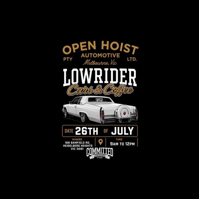 Lowrider Cars & Coffee — Stance/Classic car meet in Melbourne, VIC on Sunday 26 July 2026