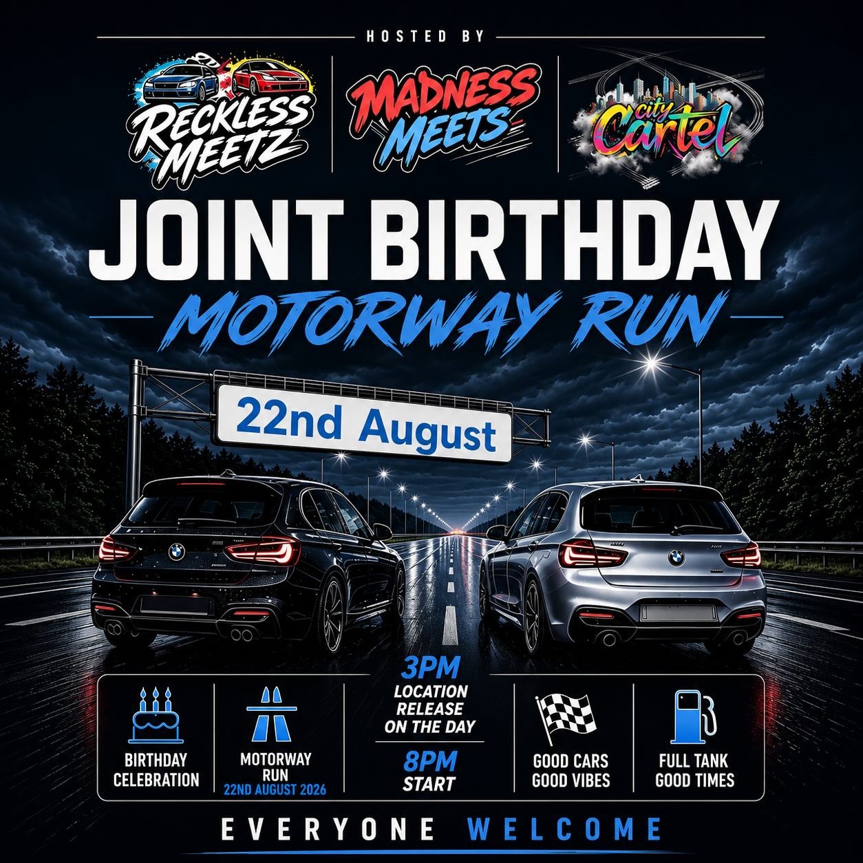 Joint Birthday Motorway Run — Euro/JDM car meet in Sydney, NSW on Saturday 22 August 2026