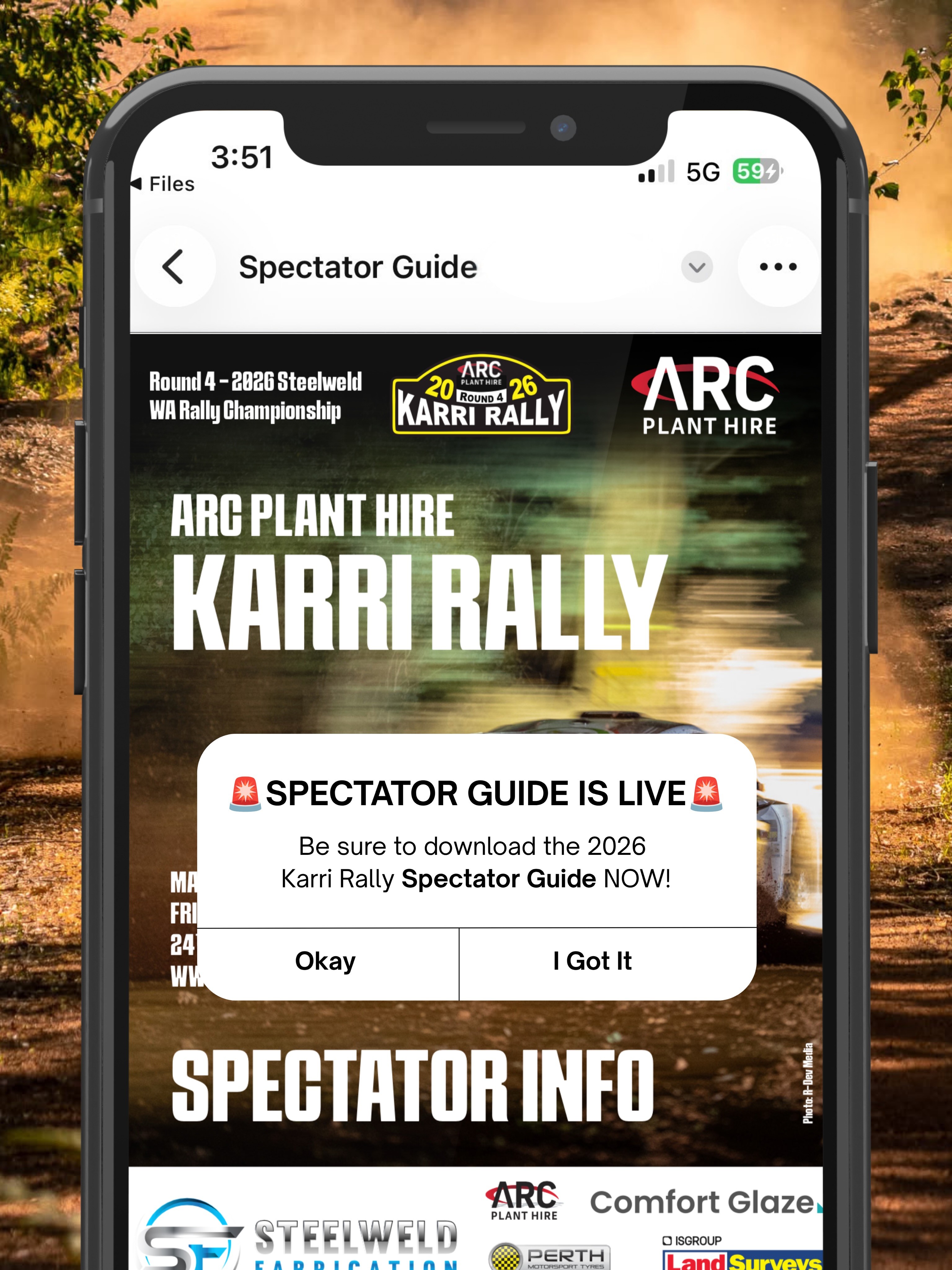 Karri Rally — spectator event in Perth, WA on Friday 24 July 2026