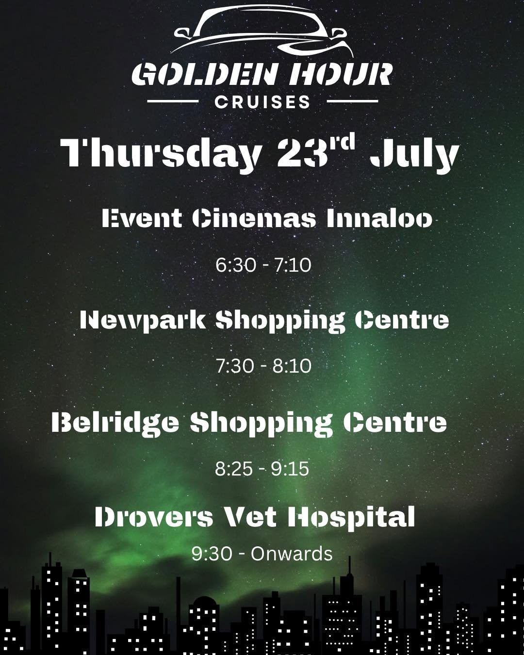 Golden Hour Cruise — car meet in Perth, WA on Thursday 23 July 2026