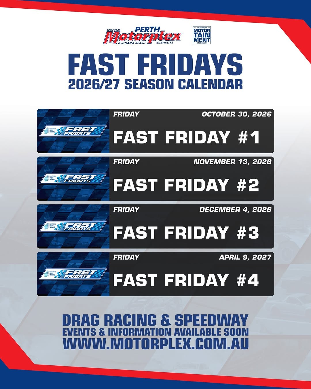 Fast Friday #1 — Muscle track day in Perth, WA on Friday 30 October 2026