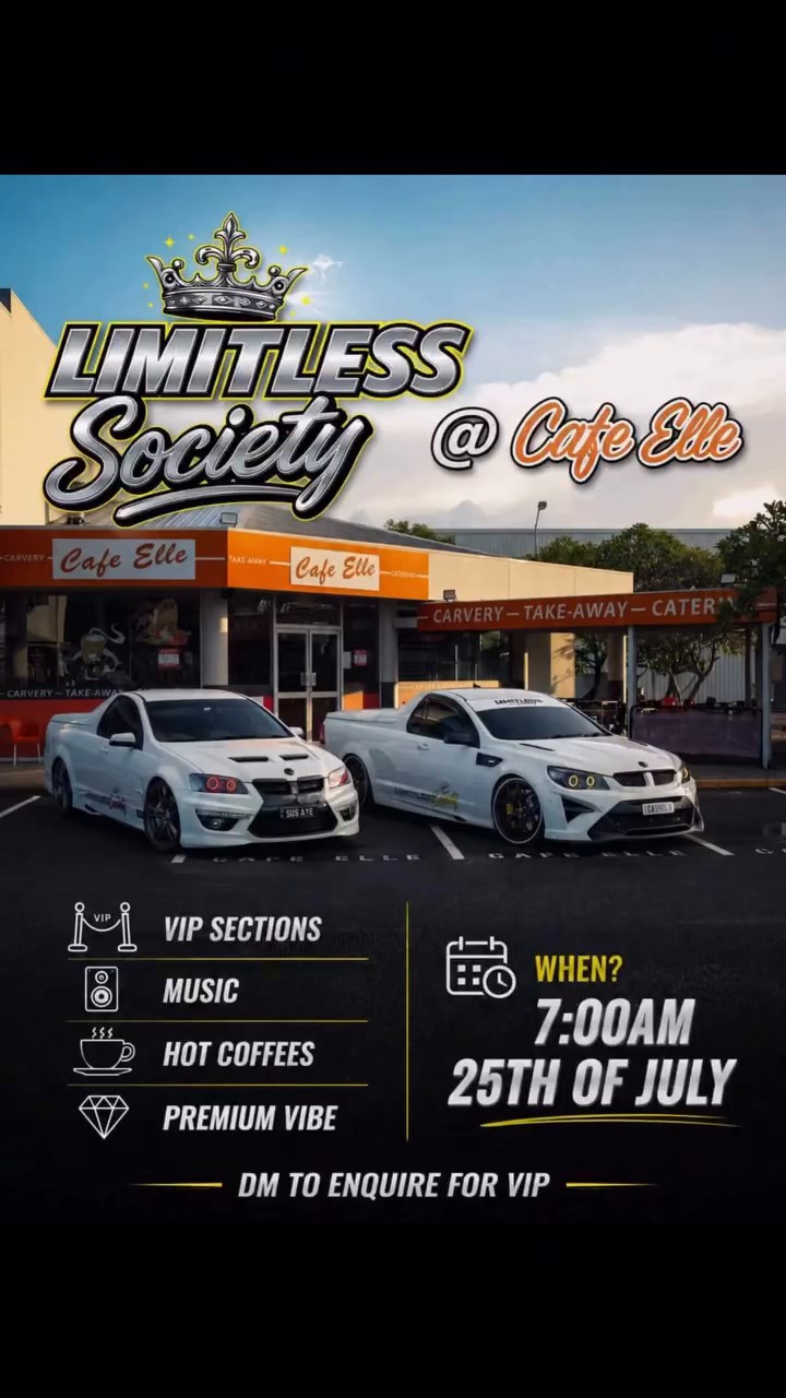 Cars N Coffee at Cafe Elle — Exotic car meet in Brisbane, QLD on Saturday 25 July 2026