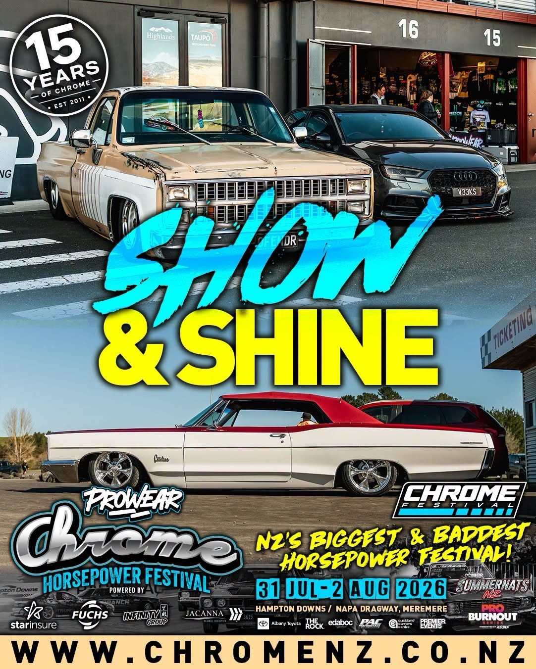 Chrome Horsepower Festival — Muscle/Stance spectator event in International on Friday 31 July 2026