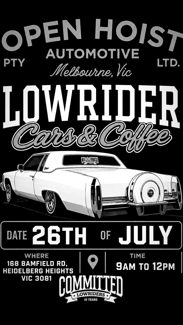 Lowrider Cars & Coffee — Classic/Stance car meet in Melbourne, VIC on Sunday 26 July 2026