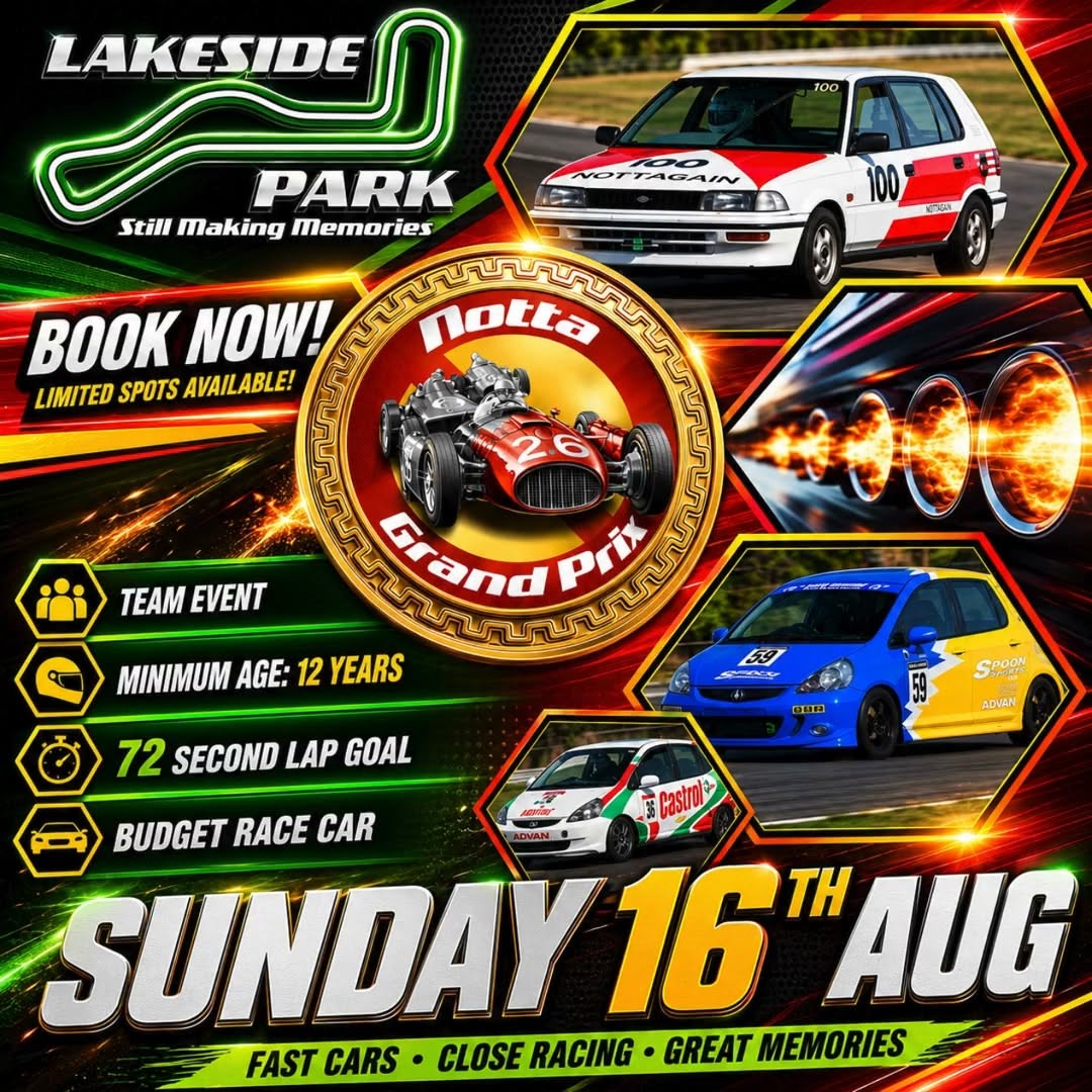 Notta Grand Prix — Muscle track day in Brisbane, QLD on Sunday 16 August 2026