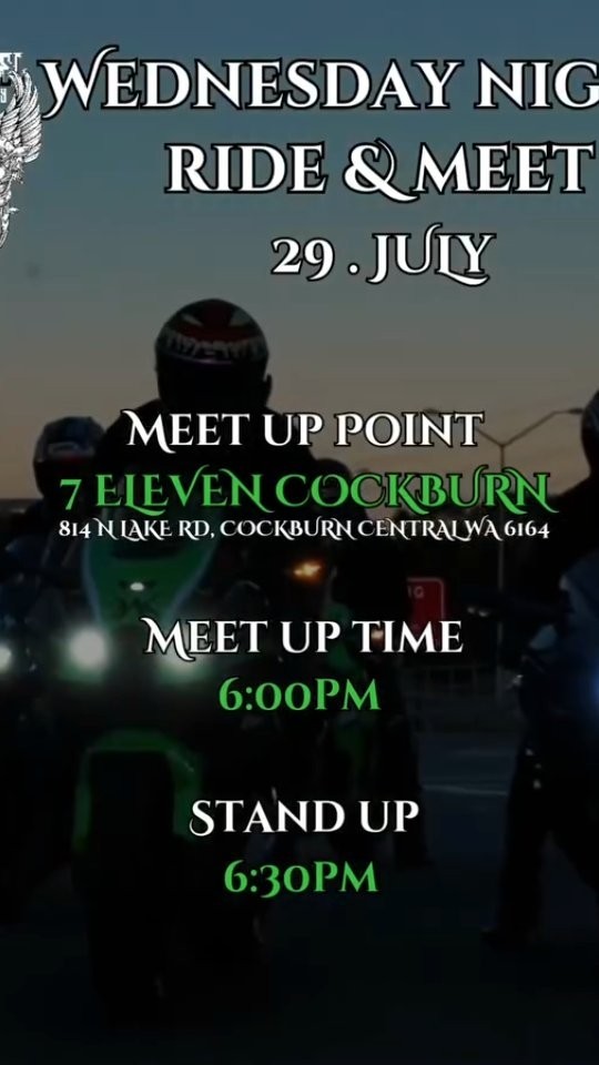 Wednesday Night Ride & Meet — car meet in Perth, WA on Wednesday 29 July 2026