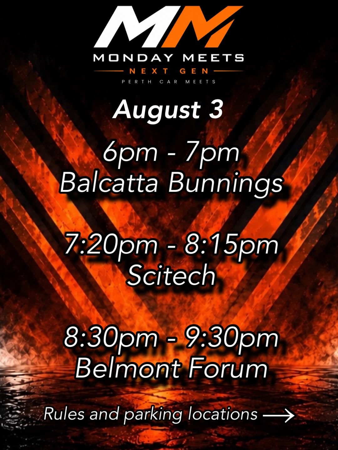 Monday Meets — car meet in Perth, WA on Monday 3 August 2026