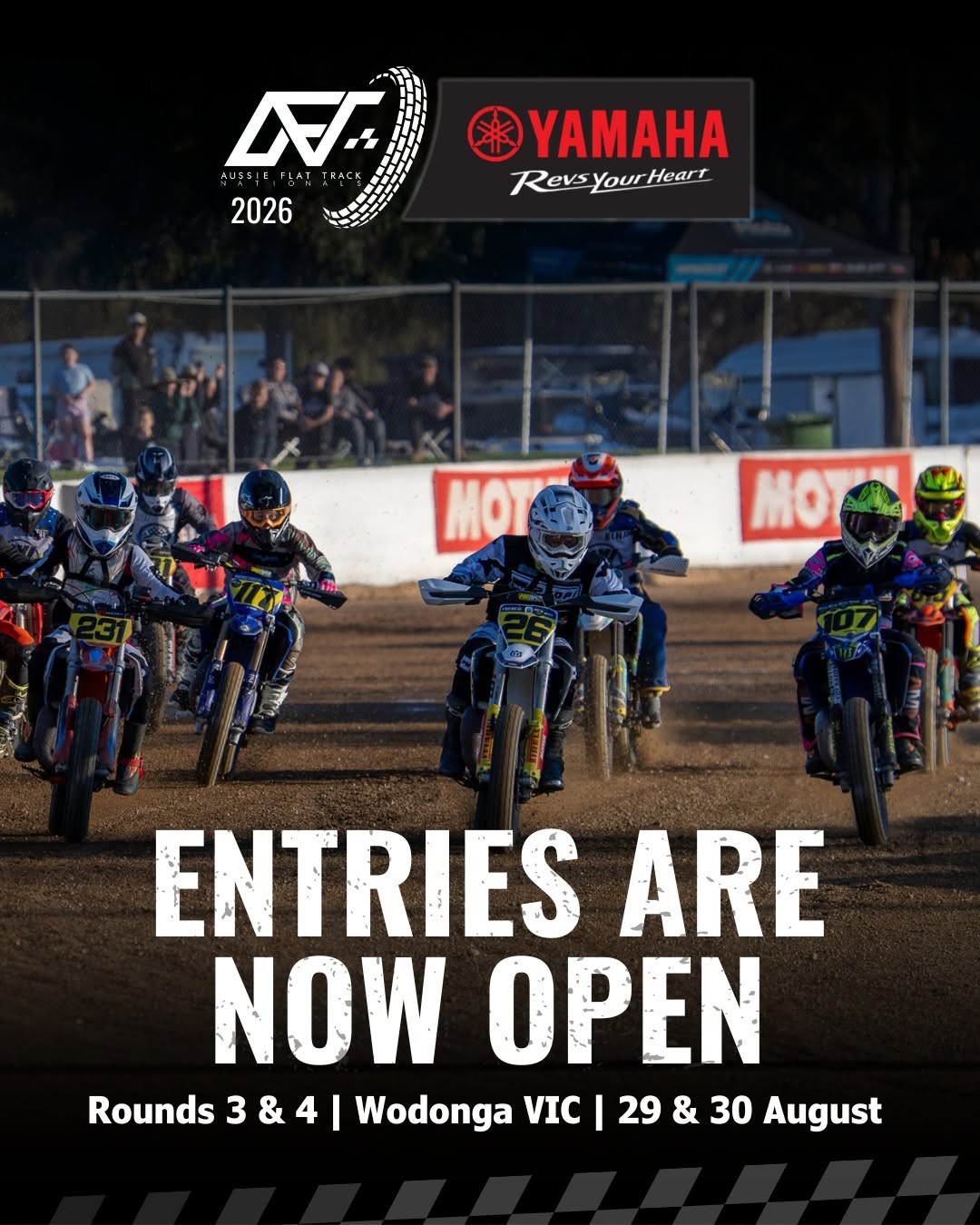 Aussie Flat Track Nationals - Rounds 3 & 4 — spectator event in Albury, VIC on Saturday 29 August 2026