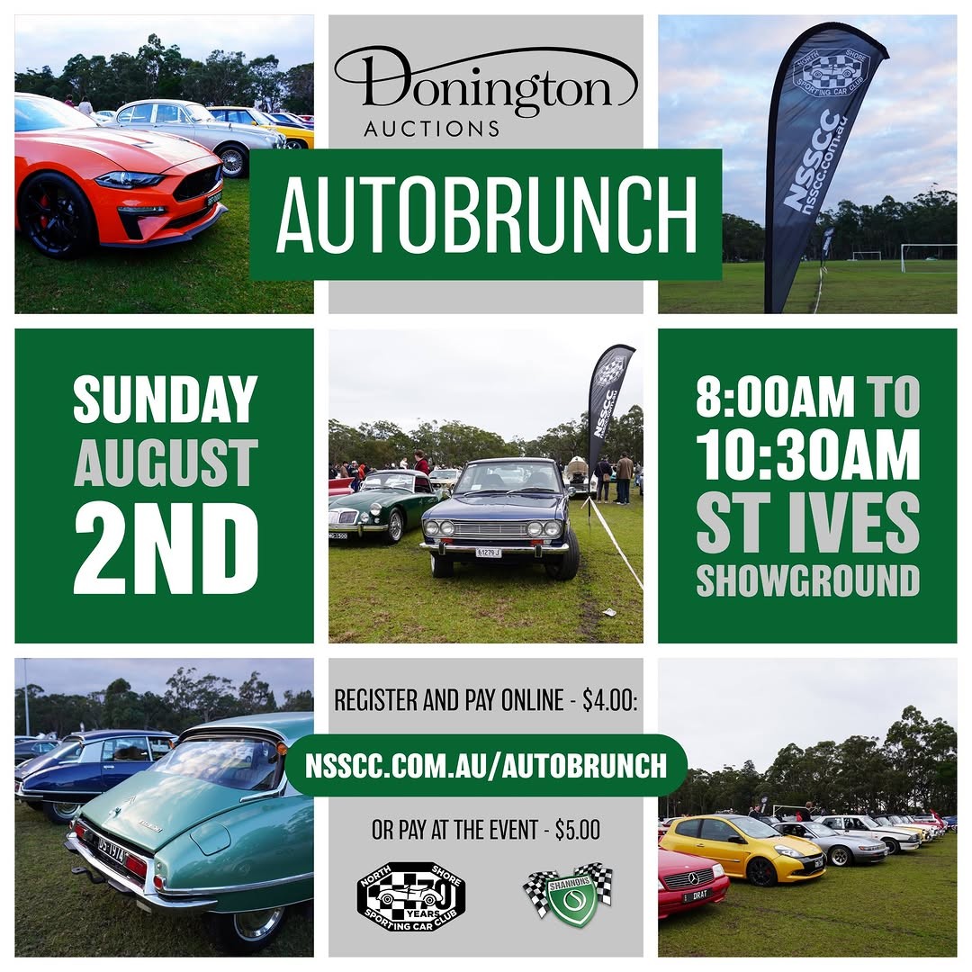 Donington Auctions AutoBrunch — Classic car meet in Sydney, NSW on Sunday 2 August 2026