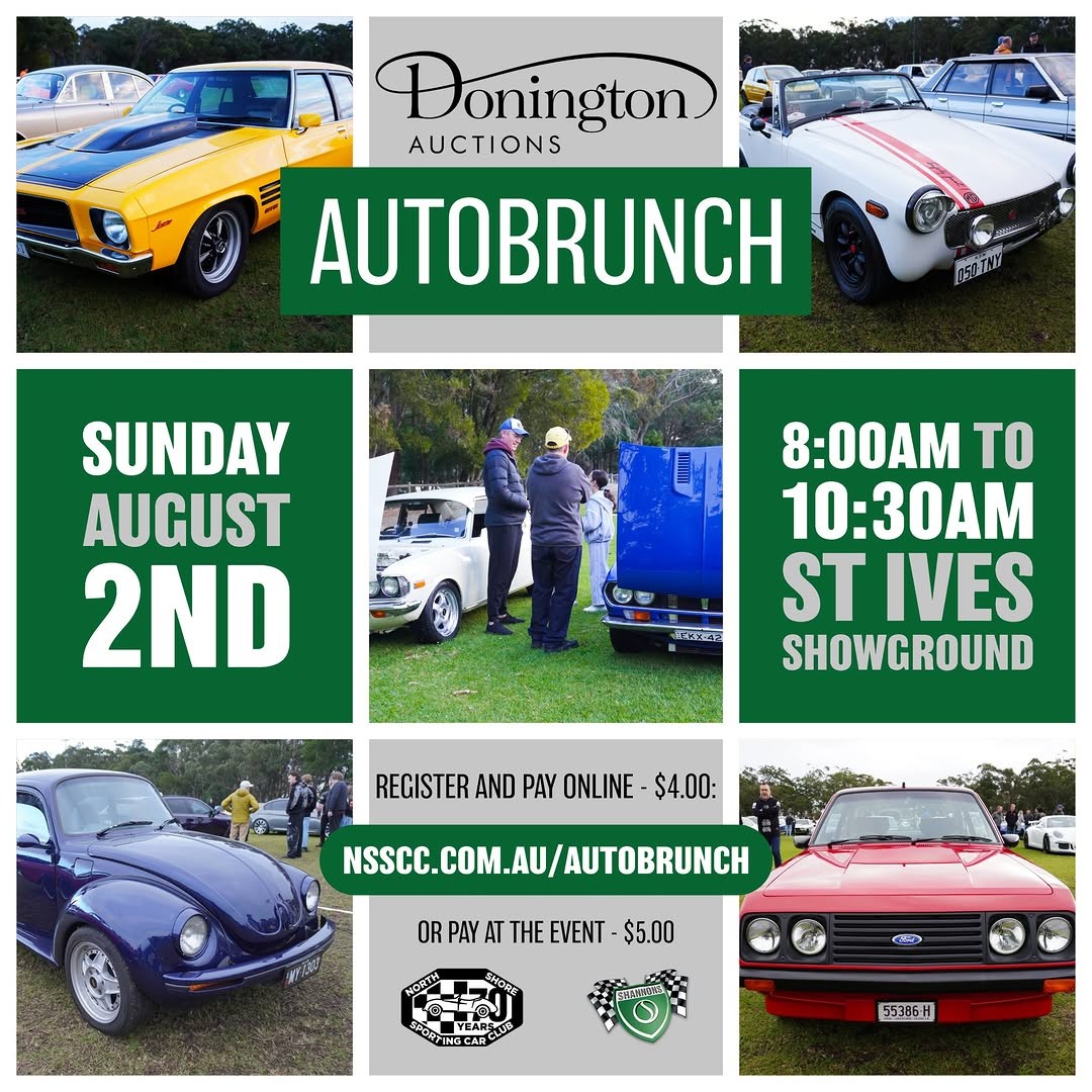 Donington Auctions AutoBrunch — Classic/Euro car meet in Sydney, NSW on Sunday 2 August 2026