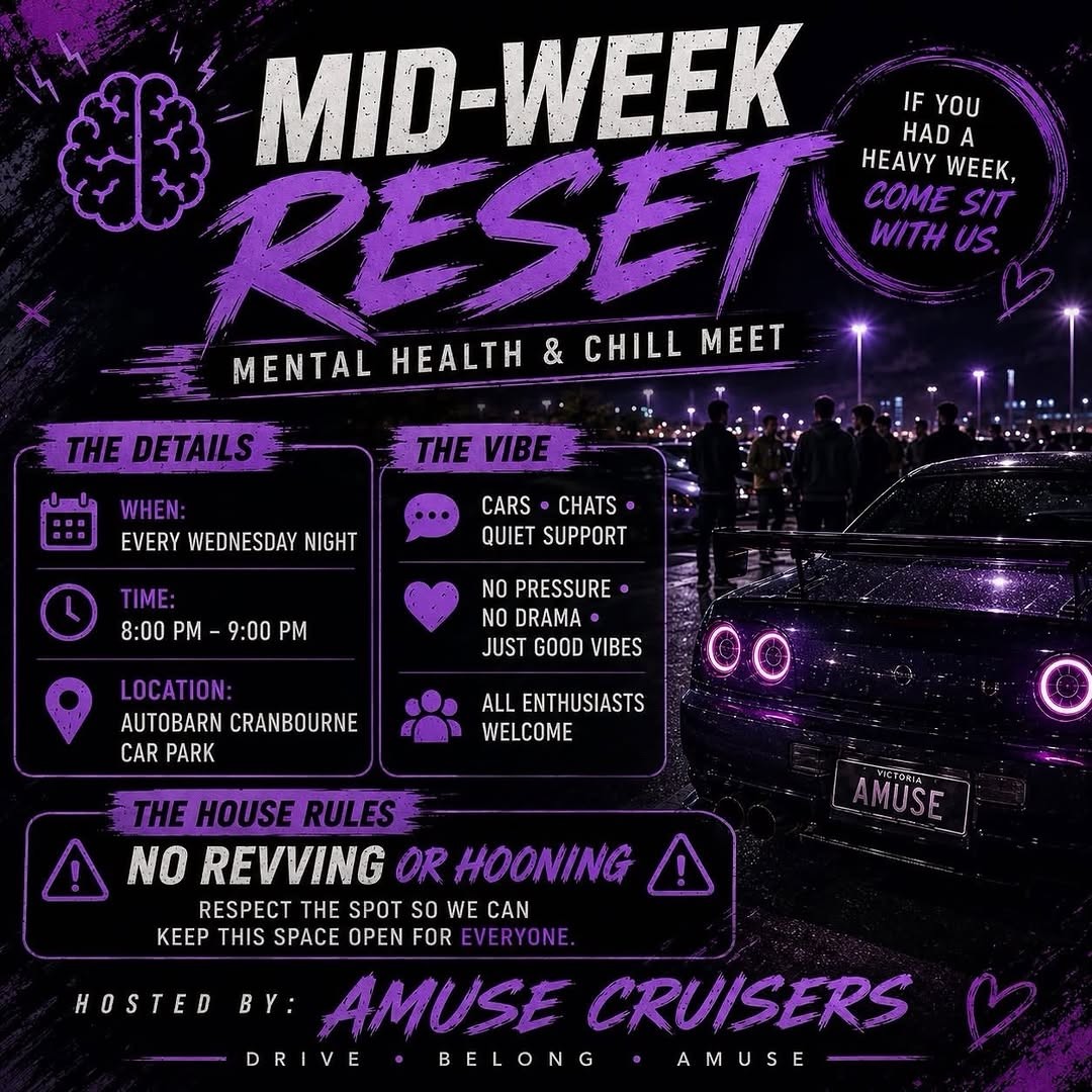 Mid-Week Reset — Exotic car meet in Melbourne, VIC on Wednesday 5 August 2026
