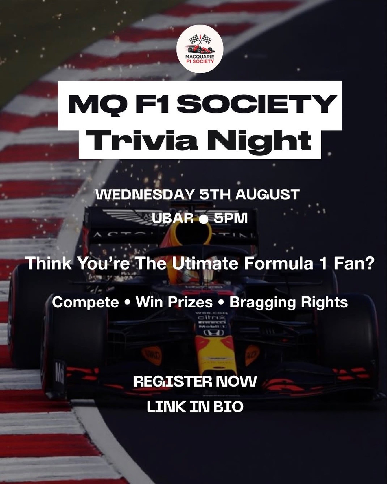 MQ F1 Society Trivia Night — Exotic car meet in Sydney, NSW on Wednesday 5 August 2026