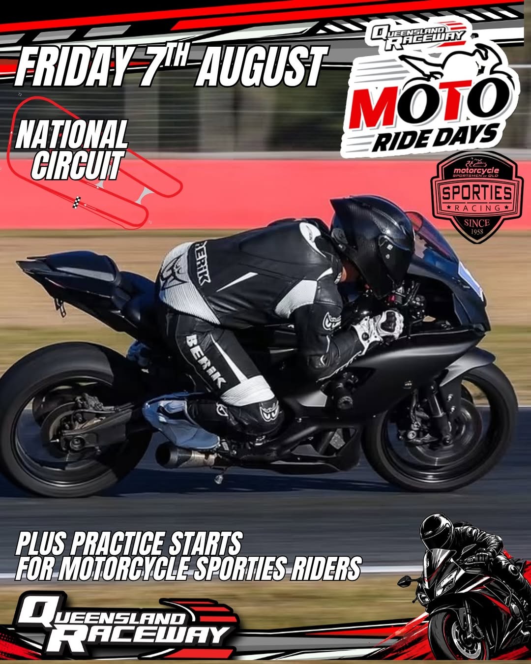 QR Moto Ride Day — track day in Brisbane, QLD on Friday 7 August 2026