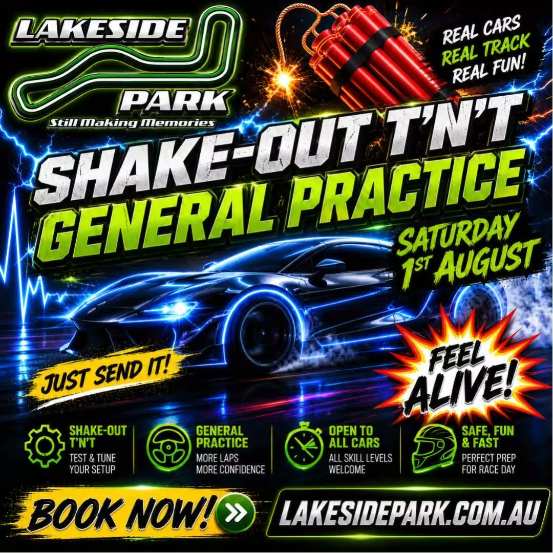Shake-Out T'n'T General Practice — Muscle track day in Brisbane, QLD on Saturday 1 August 2026