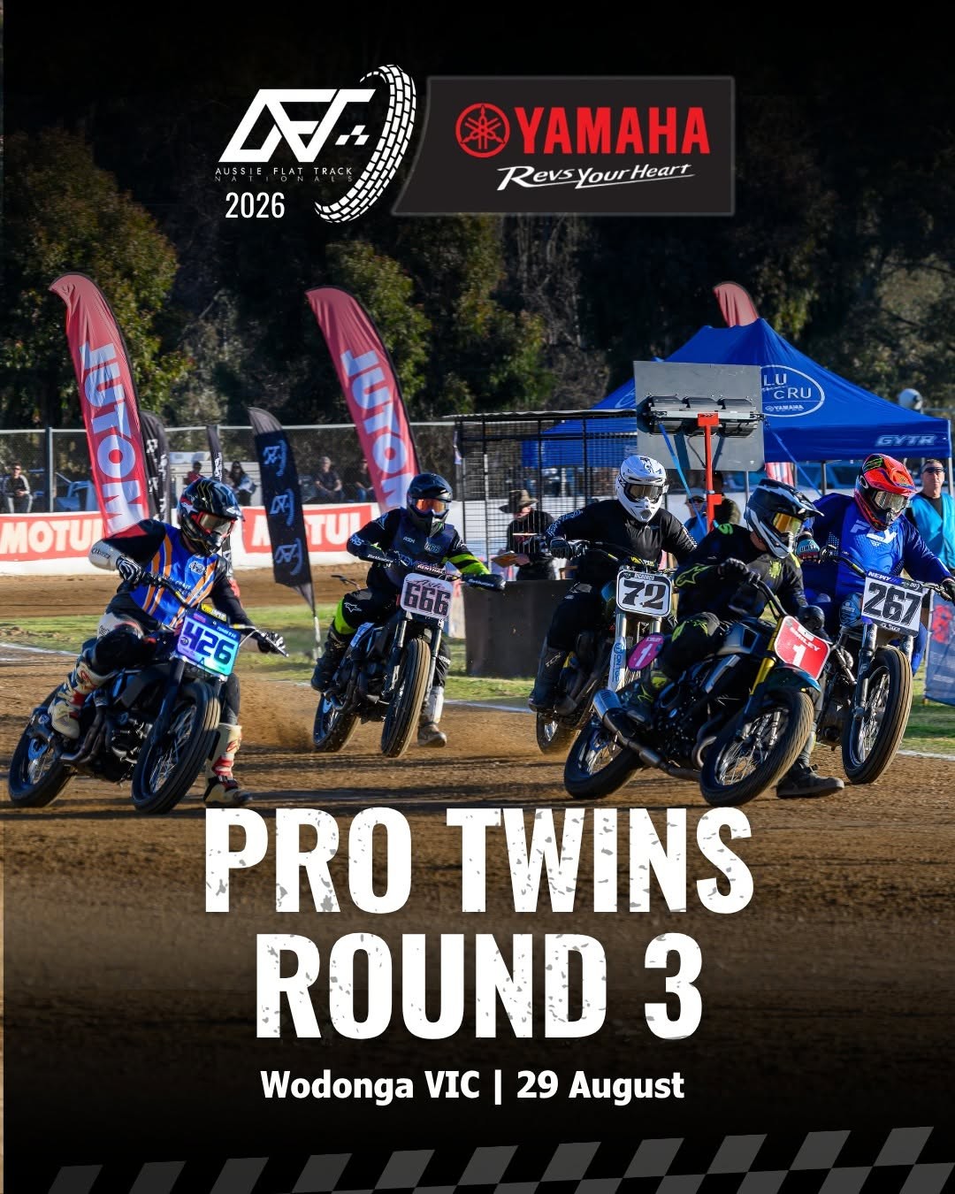 Aussie Flat Track Nationals Round 3 — spectator event in Albury, VIC on Saturday 29 August 2026