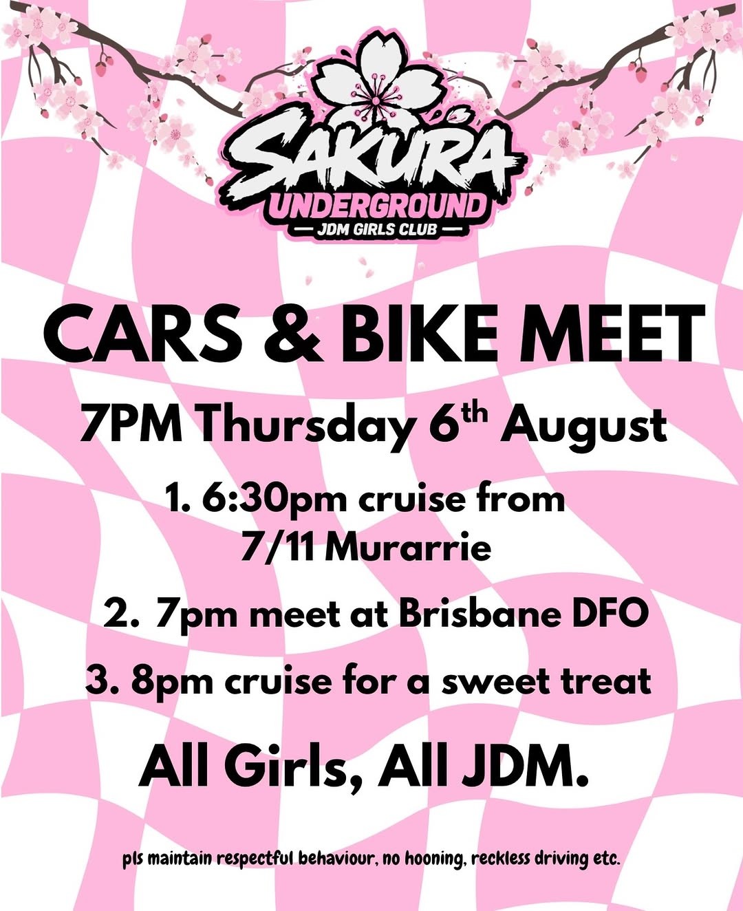 Cars & Bike Meet — JDM car meet in Brisbane, QLD on Thursday 6 August 2026
