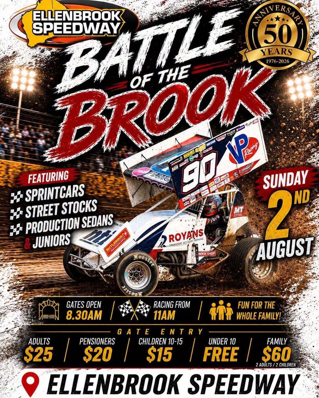 Battle of the Brook — Muscle spectator event in Perth, WA on Sunday 2 August 2026