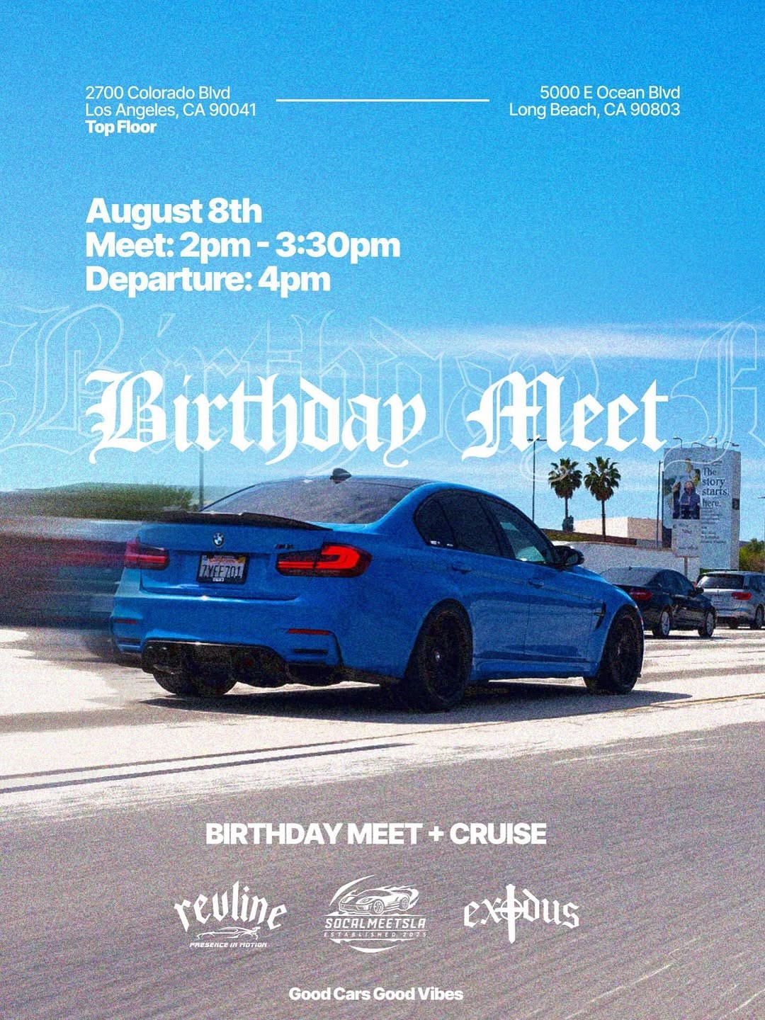 Birthday Meet + Cruise — Euro/JDM car meet in International on Saturday 8 August 2026