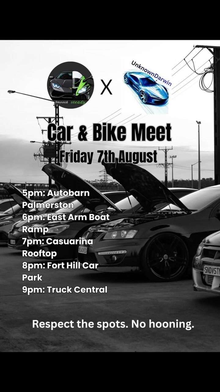 Car & Bike Meet — car meet in Darwin, NT on Friday 7 August 2026