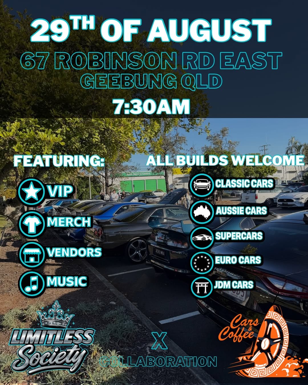 Cars & Coffee — Classic/Muscle car meet in Brisbane, QLD on Saturday 29 August 2026