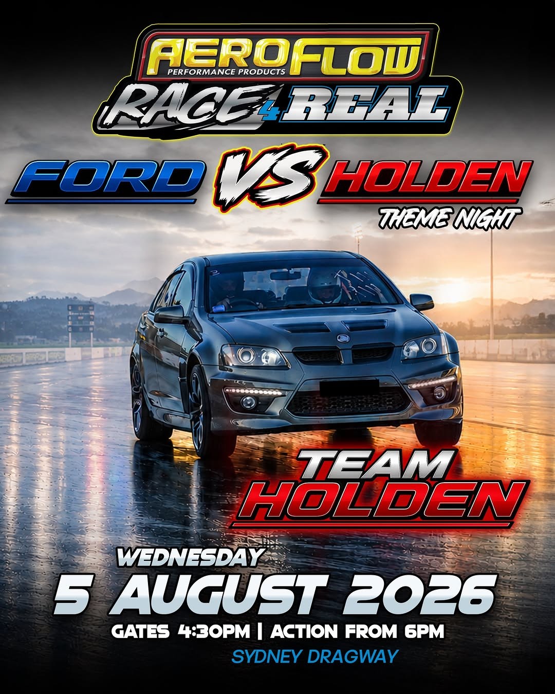Aeroflow Race 4 Real — Muscle track day in Sydney, NSW on Wednesday 5 August 2026