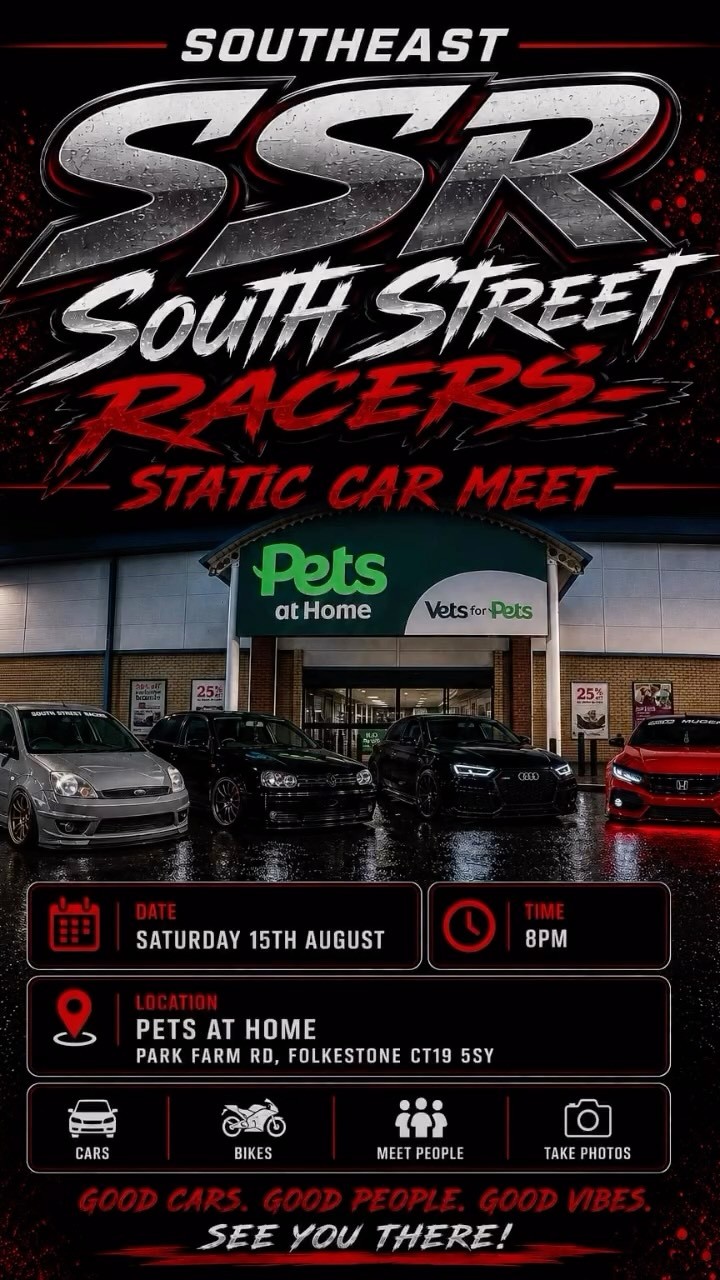 SSR Static Meet - Folkestone — Stance car meet in International on Saturday 15 August 2026