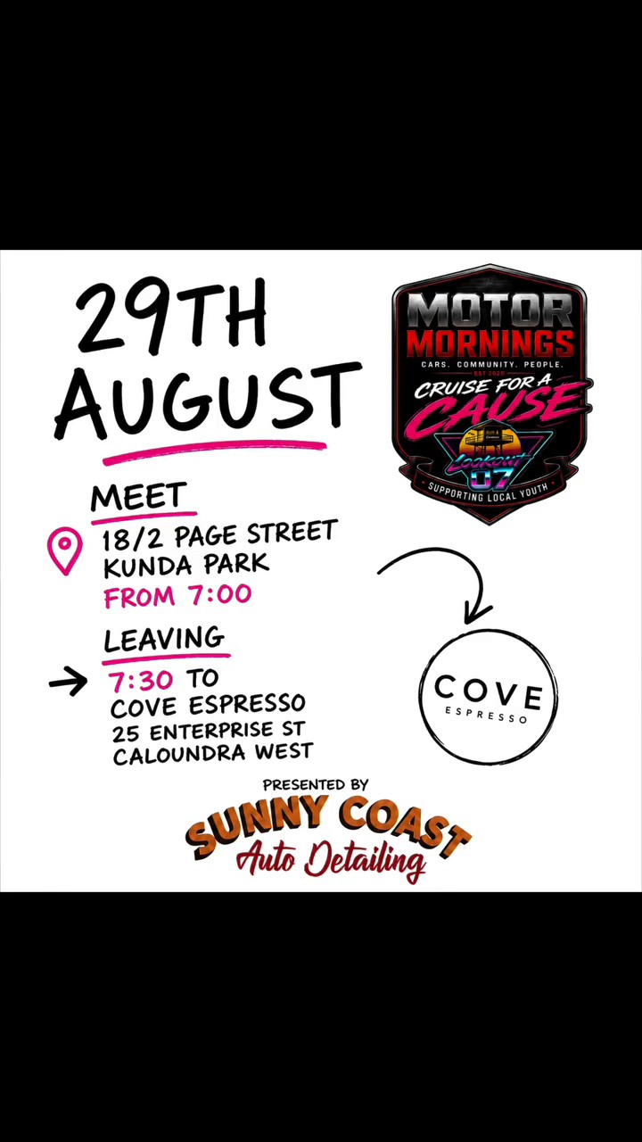 Cruise for a Cause — car meet in Sunshine Coast, QLD on Saturday 29 August 2026