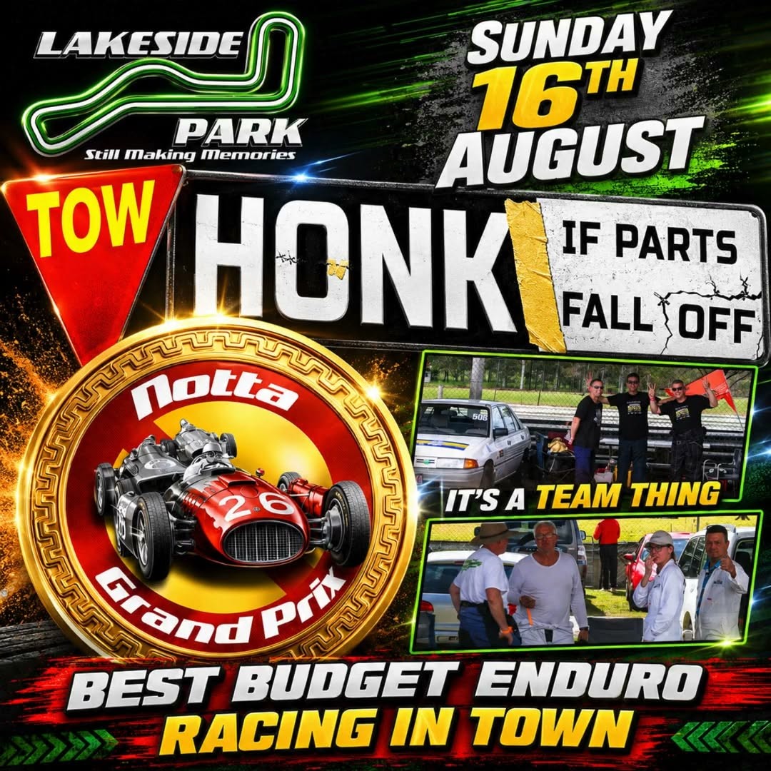 Notta Grand Prix — Muscle track day in Brisbane, QLD on Sunday 16 August 2026
