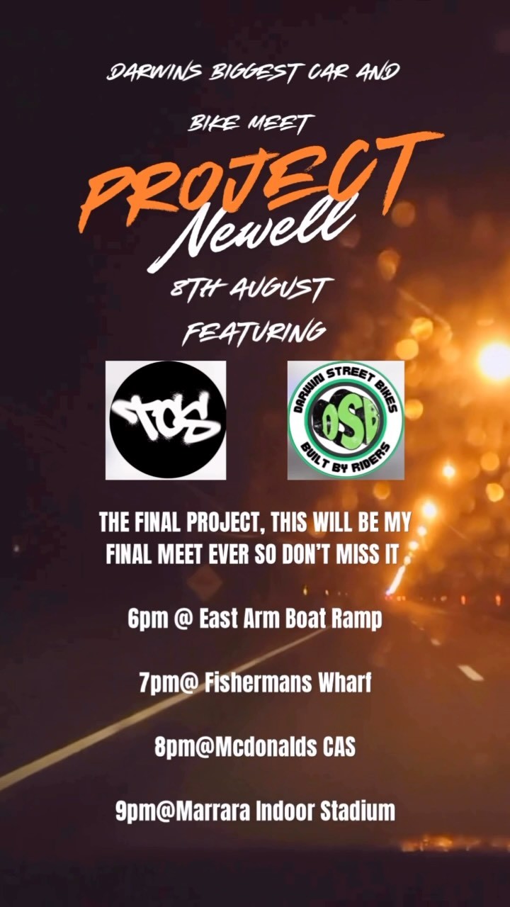 Project Newell: The Final Project — JDM car meet in Darwin, NT on Saturday 8 August 2026