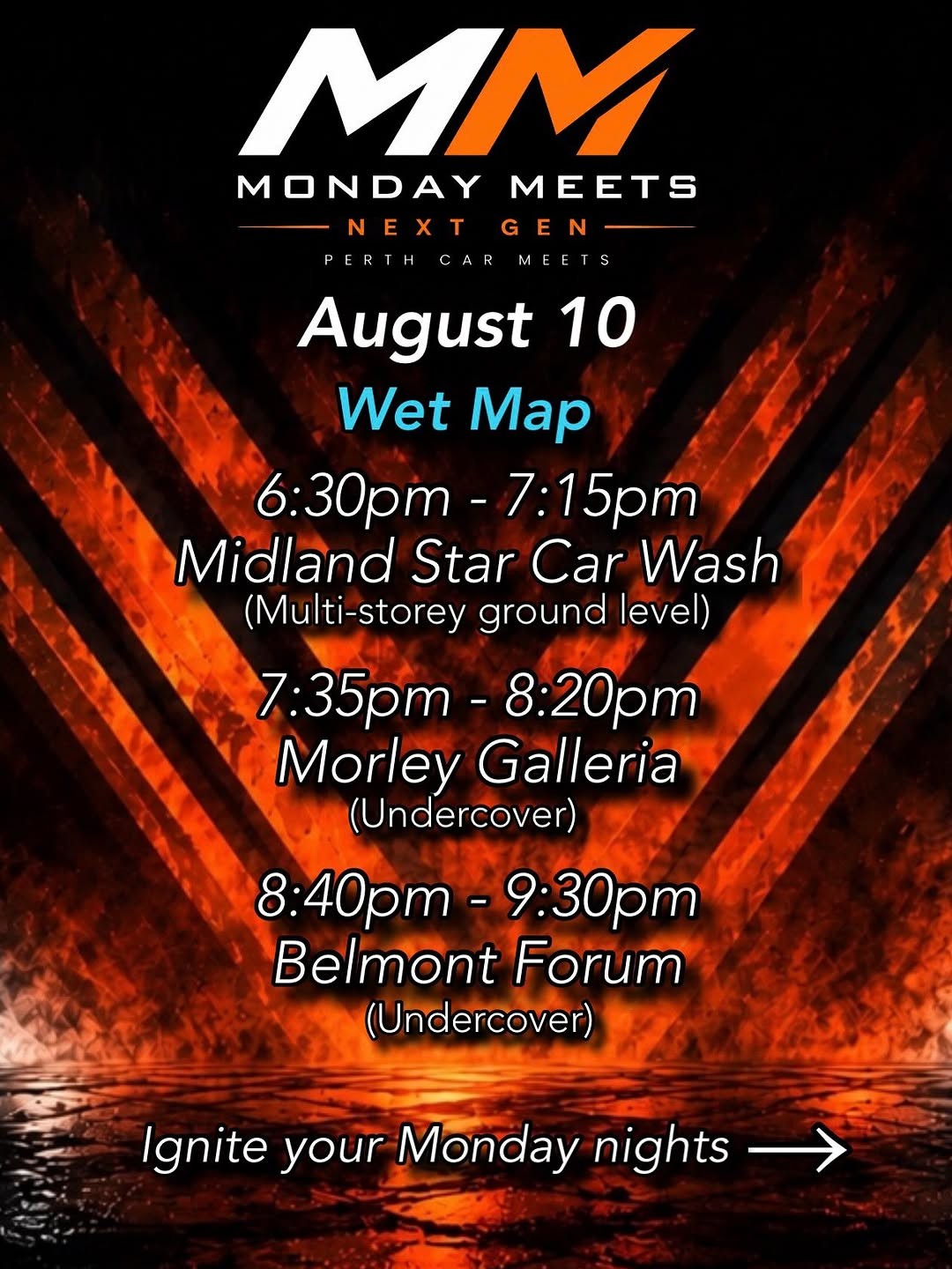 MM Monday Meets — car meet in Perth, WA on Monday 10 August 2026