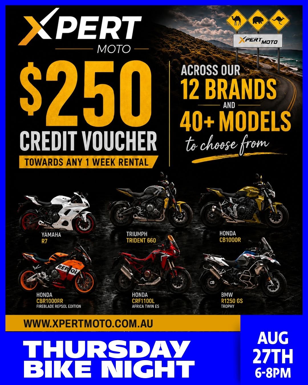 Thursday Bike Night — car meet in Sydney, NSW on Thursday 27 August 2026