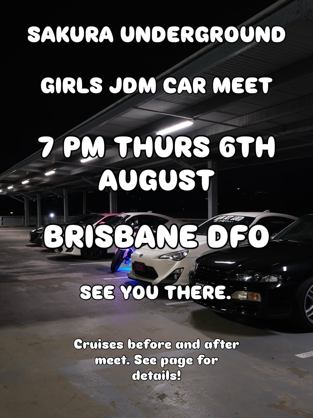 Girls JDM Car Meet — JDM car meet in Brisbane, QLD on Thursday 6 August 2026