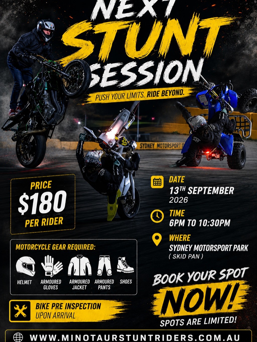 Next Stunt Session — track day in Sydney, NSW on Sunday 13 September 2026