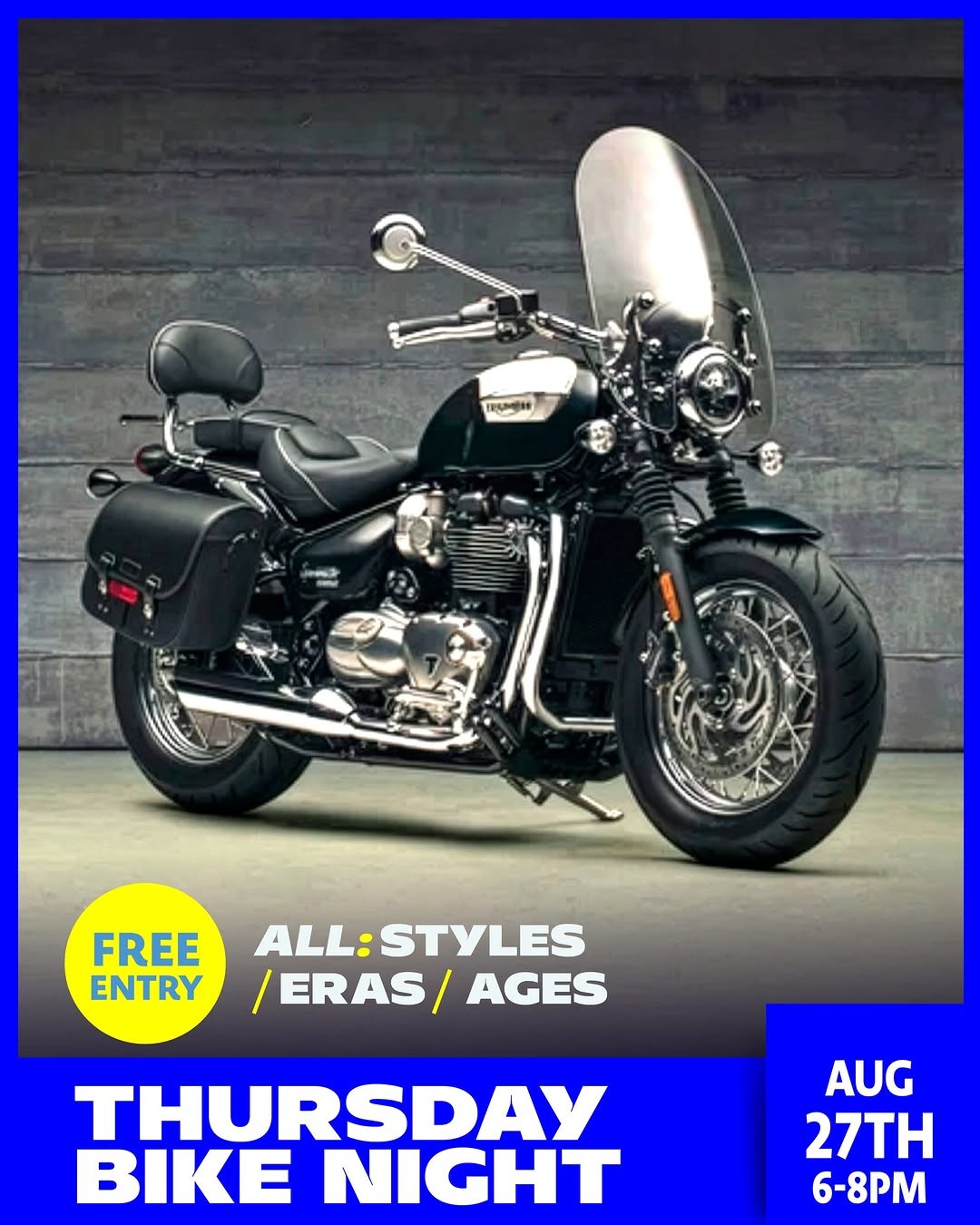 Thursday Bike Night — Classic car meet in Sydney, NSW on Thursday 27 August 2026