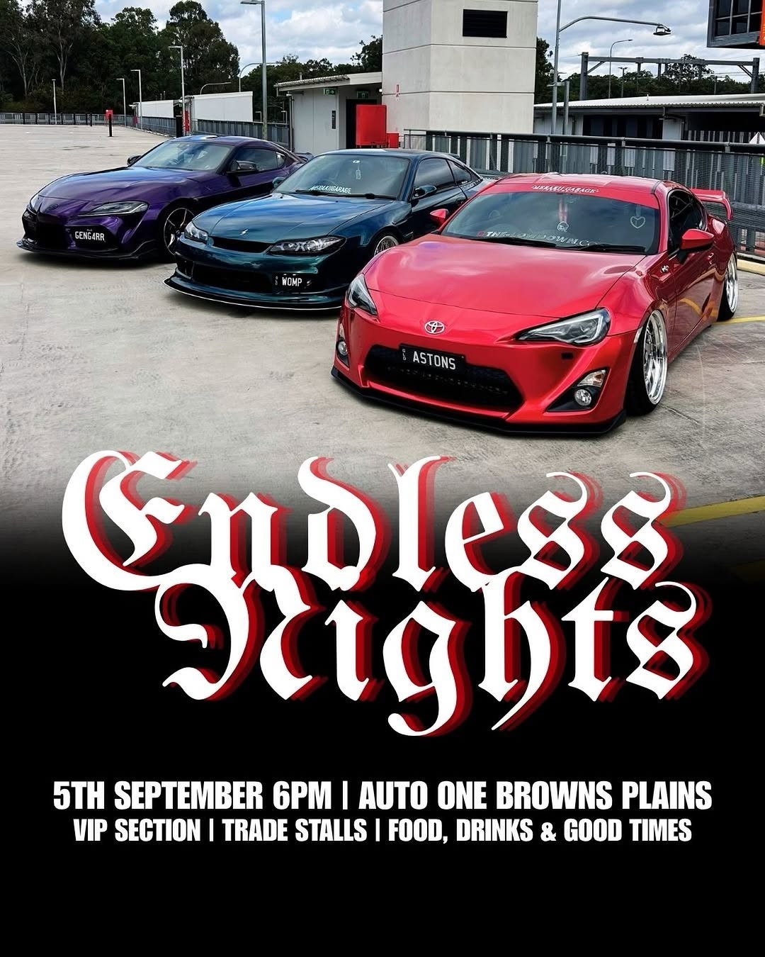 Endless Nights — JDM/Stance car meet in Brisbane, QLD on Saturday 5 September 2026