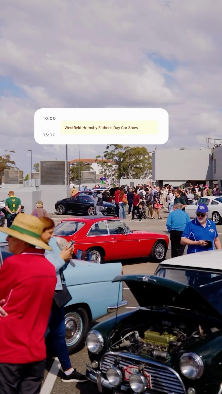 Westfield Hornsby Father’s Day Car Show — Classic car meet in Sydney, NSW on Sunday 6 September 2026