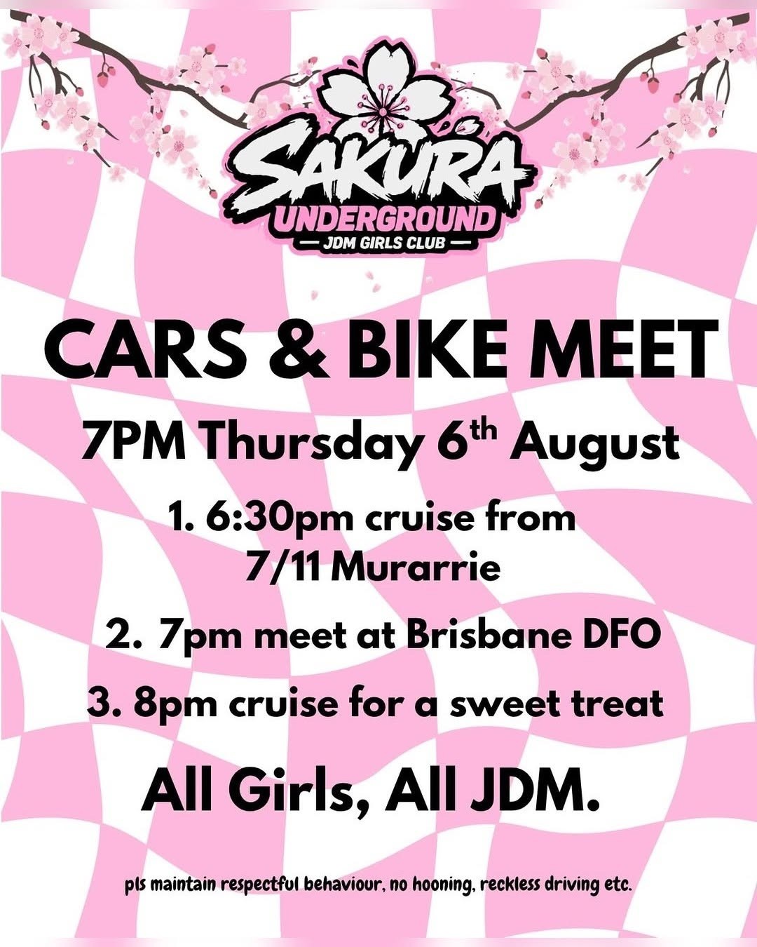 Cars & Bike Meet — JDM car meet in Brisbane, QLD on Thursday 6 August 2026