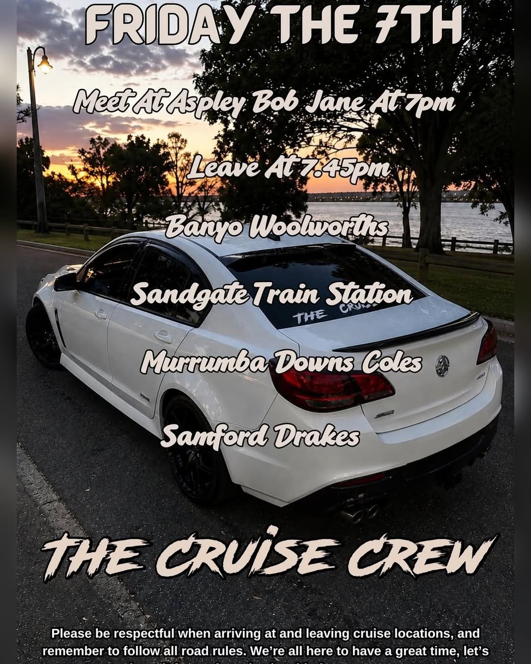 The Cruise Crew Friday Meet — JDM car meet in Brisbane, QLD on Friday 7 August 2026