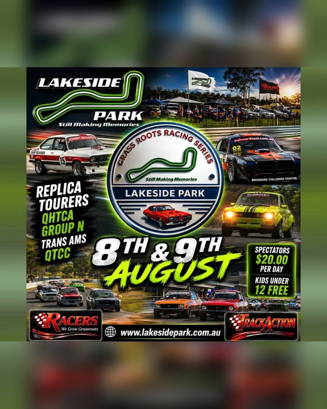 Grass Roots Racing Series — Muscle/Classic spectator event in Brisbane, QLD on Saturday 8 August 2026