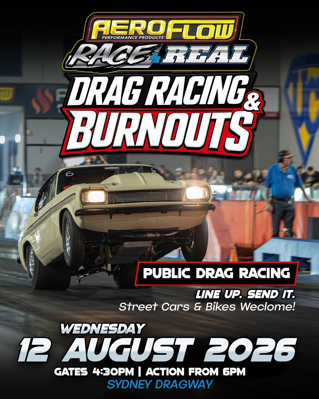 Aeroflow Race 4 Real — Muscle track day in Sydney, NSW on Wednesday 12 August 2026