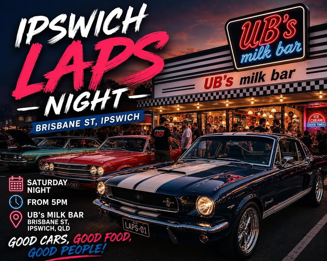 Ipswich Laps Night — Classic/Muscle car meet in Brisbane, QLD on Saturday 8 August 2026