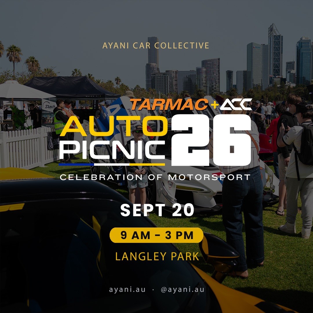 TARMAC + ACC AUTO PICNIC 26 — Exotic/JDM spectator event in Perth, WA on Sunday 20 September 2026
