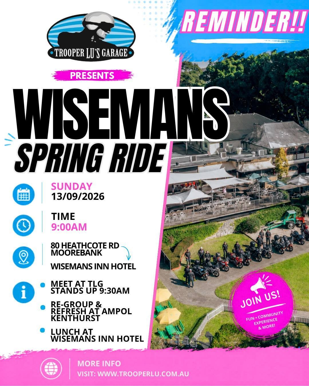 Wisemans Spring Ride — car meet in Sydney, NSW on Sunday 13 September 2026