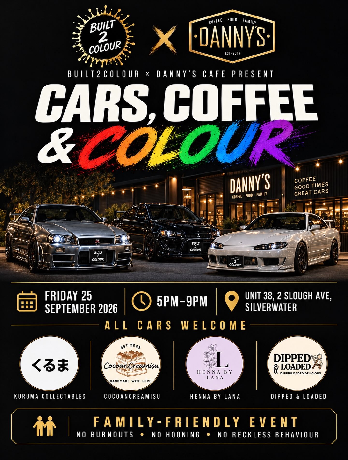 Cars, Coffee & Colour — JDM car meet in Sydney, NSW on Friday 25 September 2026