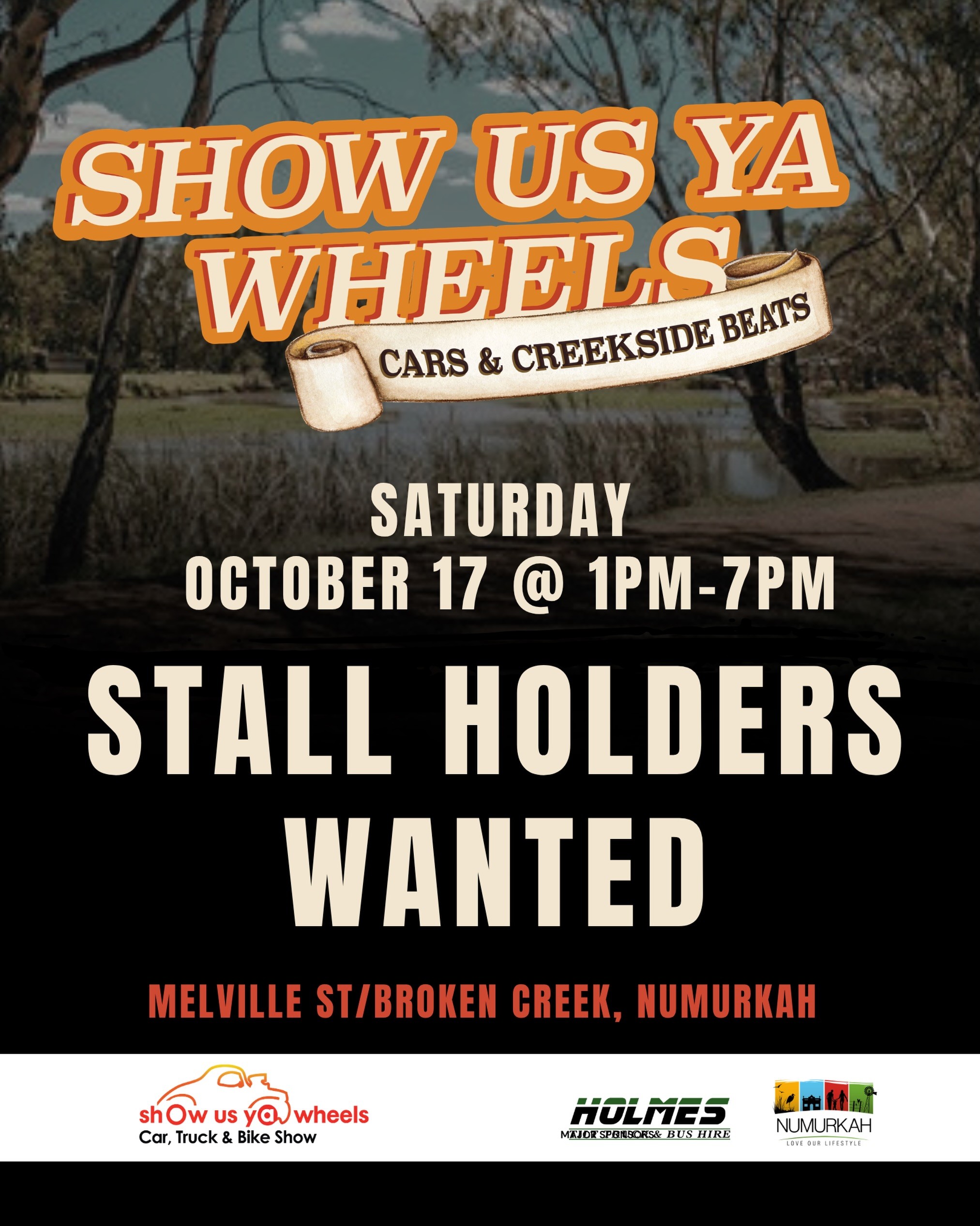 Show Us Ya Wheels: Cars & Creekside Beats — Classic/Muscle car meet in Melbourne, VIC on Saturday 17 October 2026