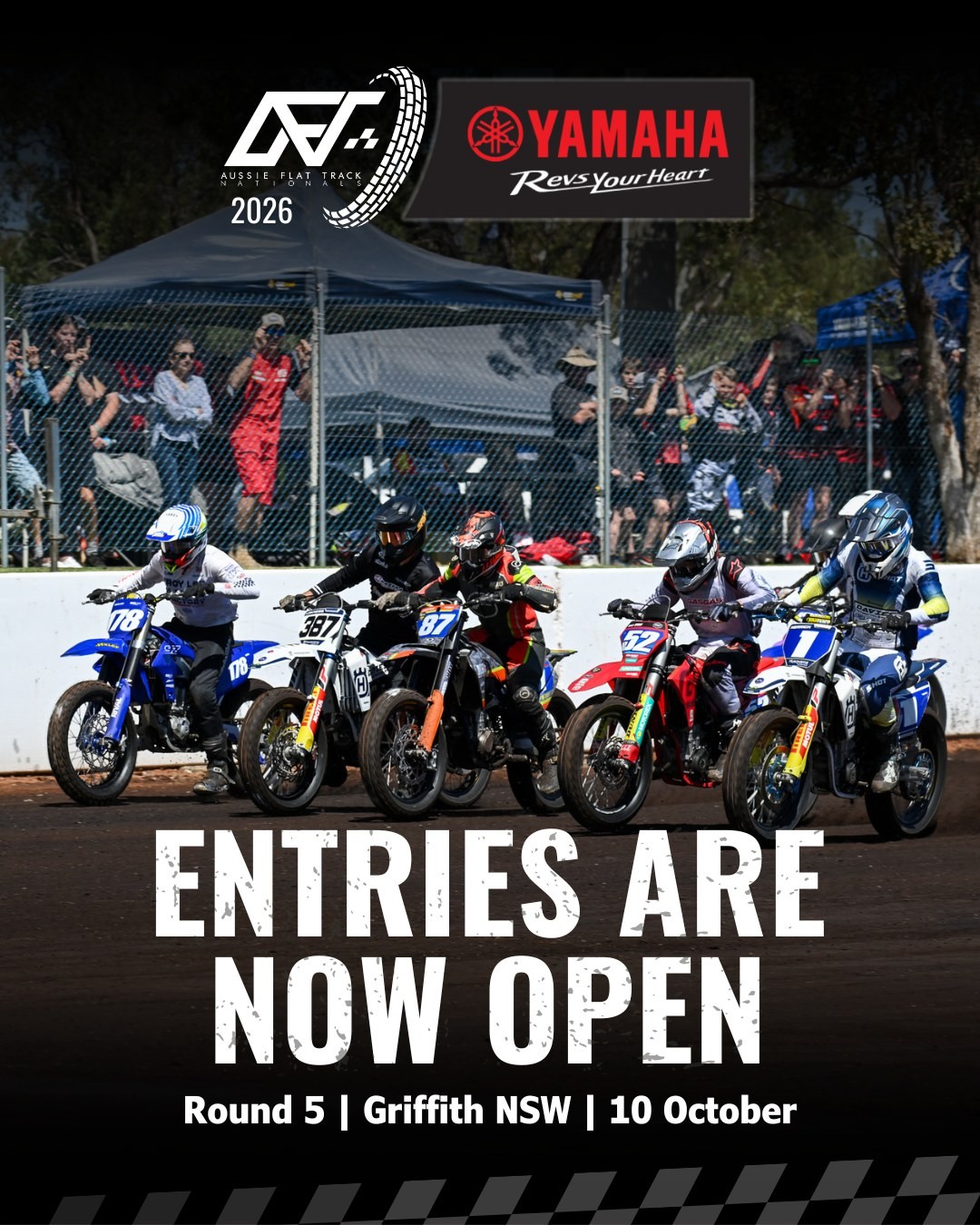 Aussie Flat Track Nationals Round 5 — spectator event in Sydney, NSW on Saturday 10 October 2026