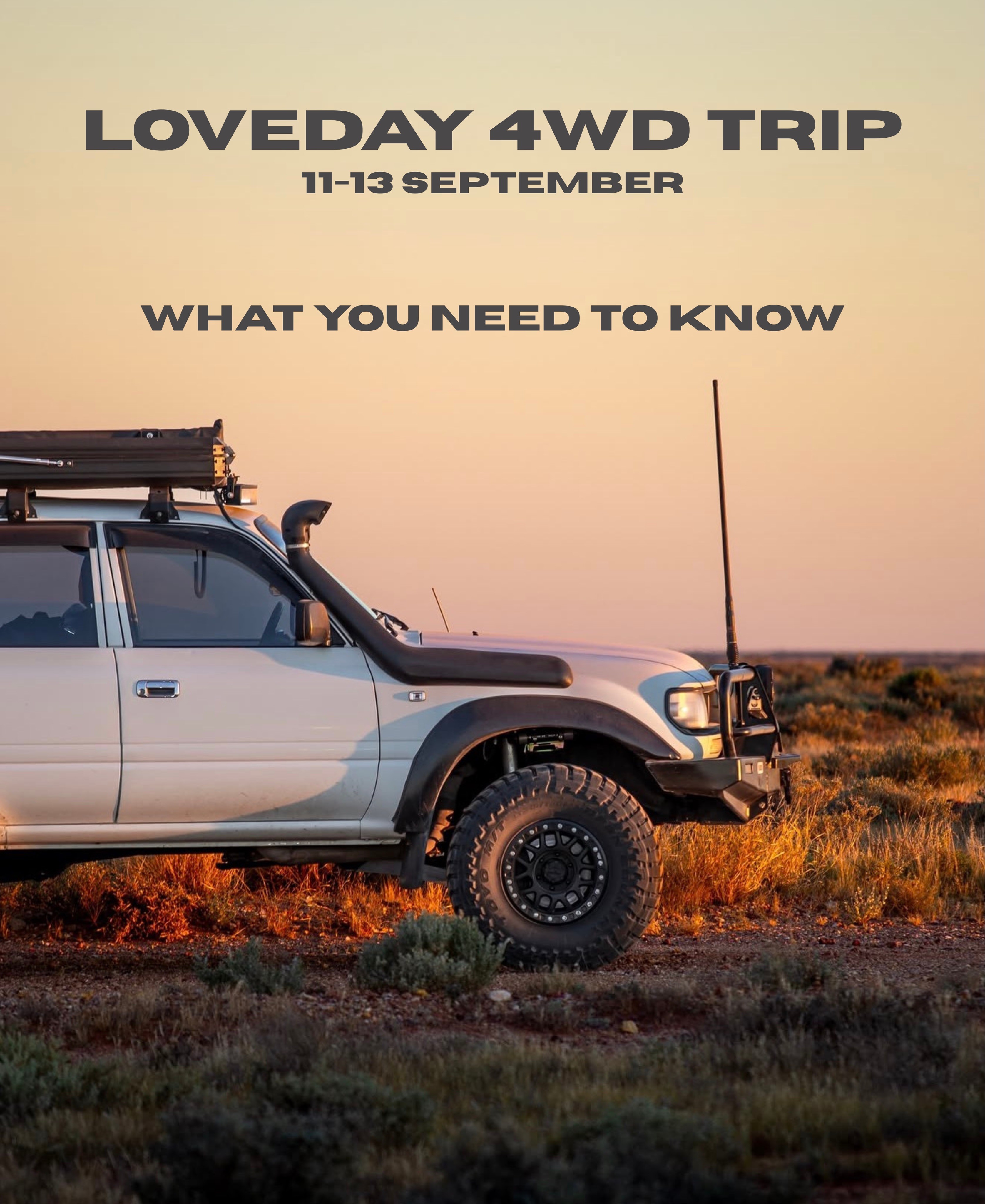 Loveday 4WD Trip — 4x4 car meet in Adelaide, SA on Friday 11 September 2026