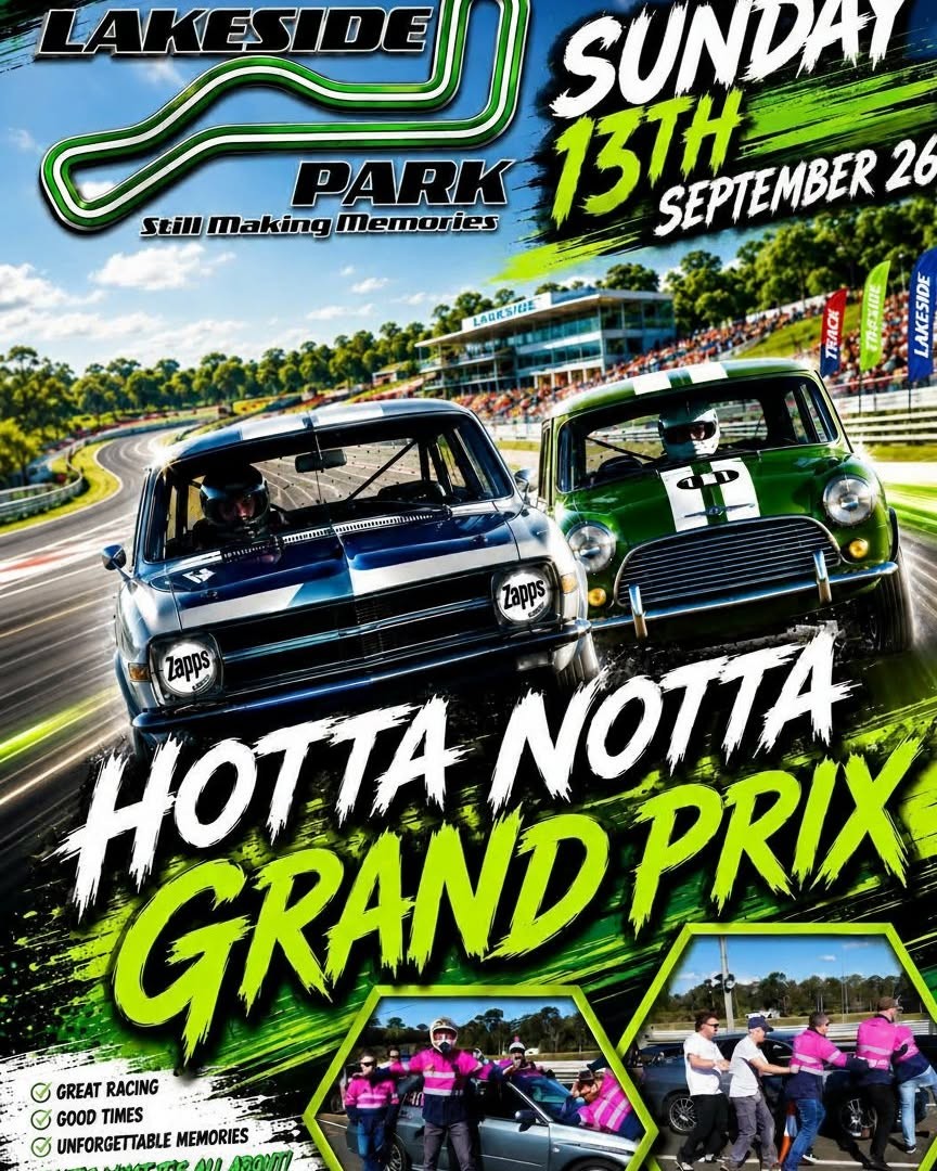 Hotta Notta Grand Prix — Classic/Muscle track day in Brisbane, QLD on Sunday 13 September 2026