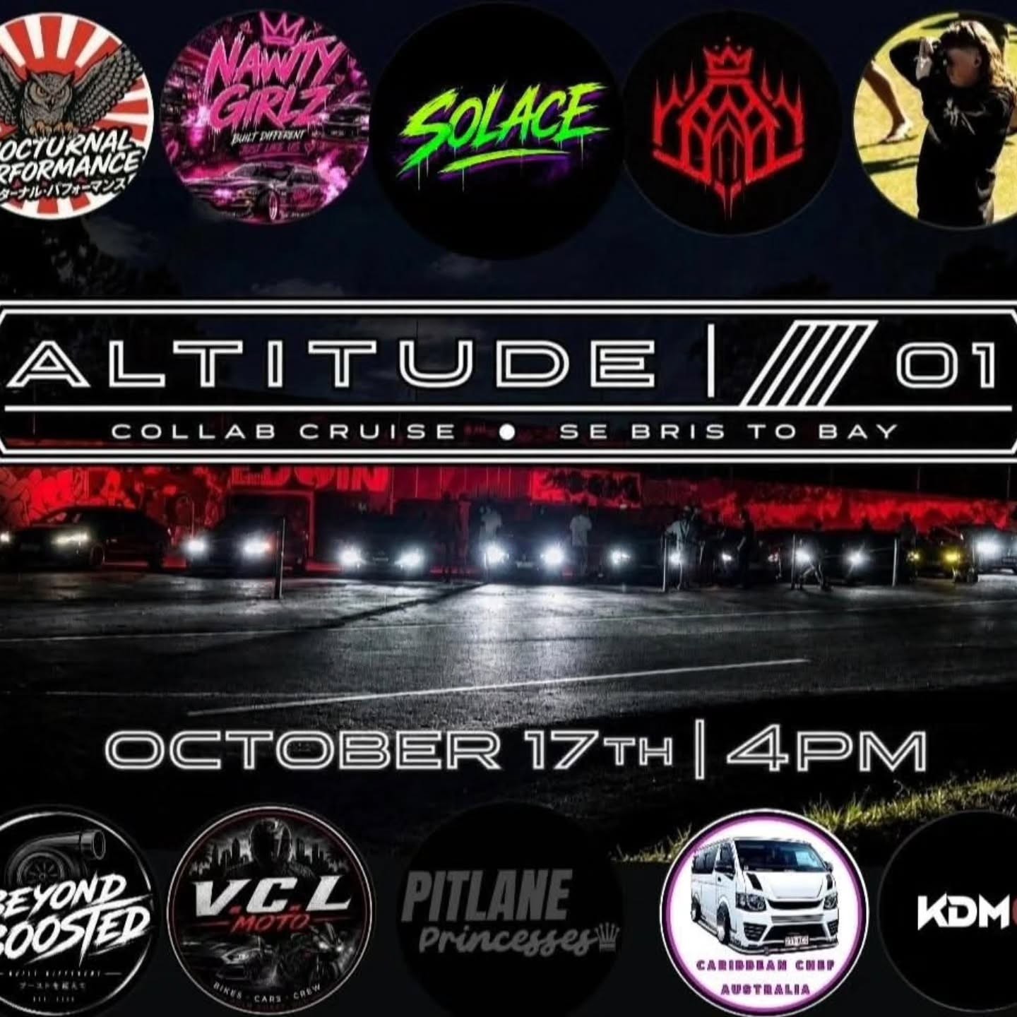Altitude /// 01 Collab Cruise — JDM car meet in Brisbane, QLD on Saturday 17 October 2026